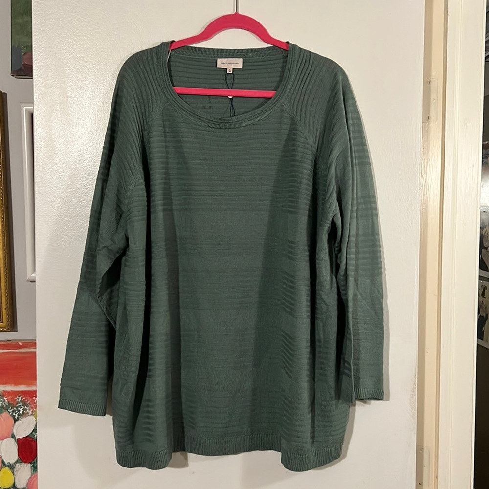 Only Carmakoma green  oversized ribbed round neck sweater